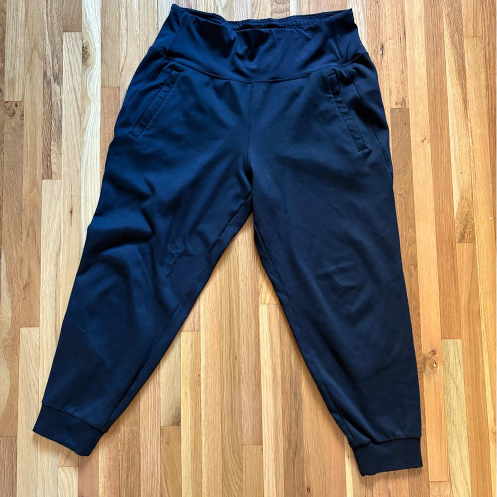 Athleta Fleece Black Jogger Pants LP